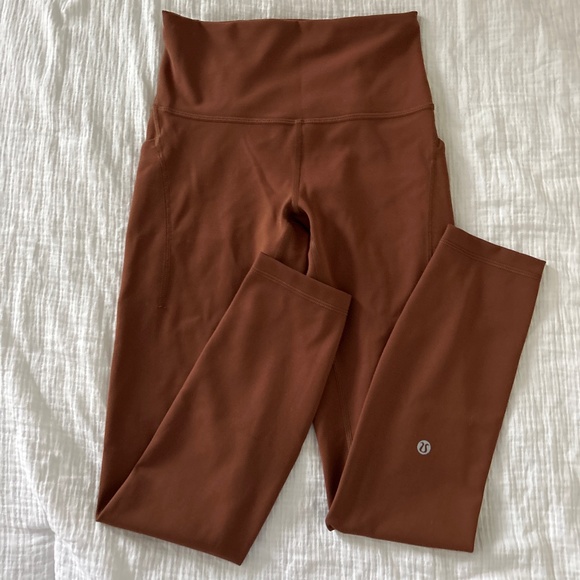Brown lululemon leggings with side pockets - Picture 1 of 5